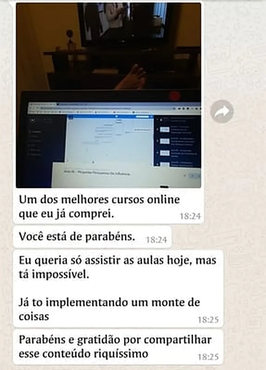 Print de conversa: Um dos melhores cursos online que já comprei